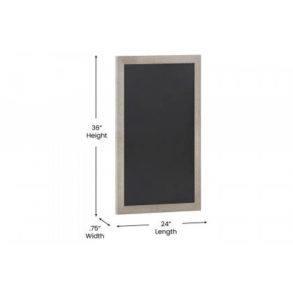 BLNK Canterbury Weathered Wall Mount Magnetic Chalkboard Sign with Eraser - 24"W x 36"H