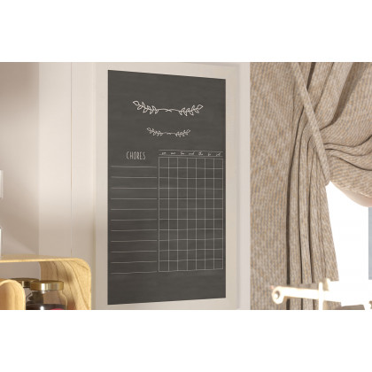BLNK Canterbury Wall Mount Magnetic Chalkboard Sign with Eraser - White, 24"W x 36"H