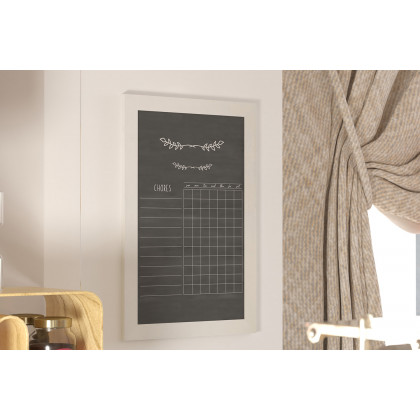 BLNK Canterbury Wall Mount Magnetic Chalkboard Sign with Eraser - White, 20"W x 30"H