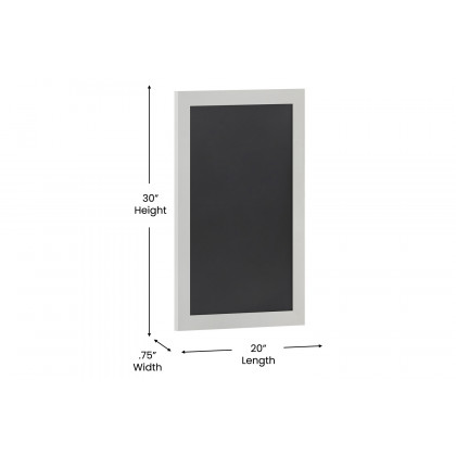 BLNK Canterbury Wall Mount Magnetic Chalkboard Sign with Eraser - White, 20"W x 30"H