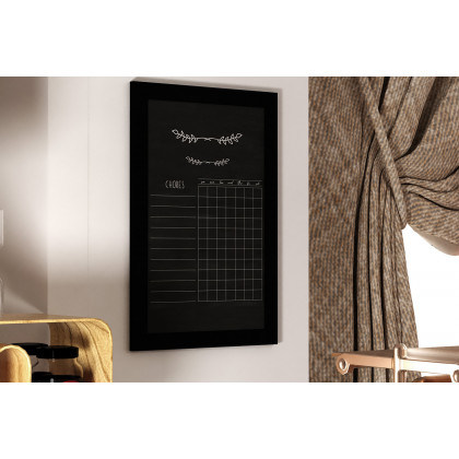 BLNK Canterbury Wall Mount Magnetic Chalkboard Sign with Eraser - Black, 20"W x 30"H