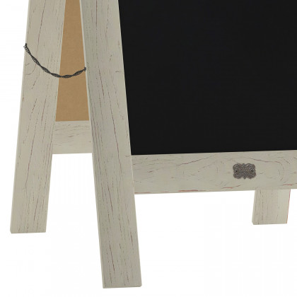 BLNK Canterbury Vintage Wooden A-Frame Magnetic Indoor-Outdoor Chalkboard Sign - White