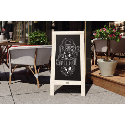BLNK - Canterbury Wooden Indoor-Outdoor A-Frame Magnetic Chalkboard Sign Set with 8 Chalk Markers