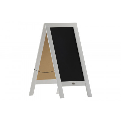 BLNK Canterbury Wooden Indoor-Outdoor A-Frame Magnetic Chalkboard Sign Set with 8 Chalk Markers - White