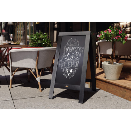 BLNK - Canterbury Wooden Indoor-Outdoor A-Frame Magnetic Chalkboard Sign Set with 8 Chalk Markers