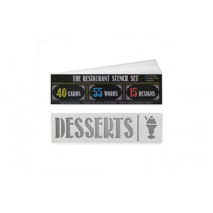 BLNK - Canterbury Reusable Restaurant Stencil Set Use with Dry Erase Markers
