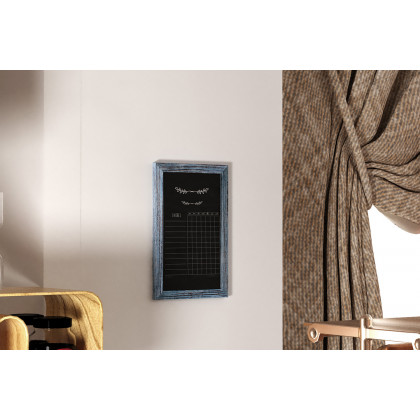 BLNK Canterbury Wall Mount Magnetic Chalkboard Sign with Eraser - Rustic Blue, 11"W x 17"H