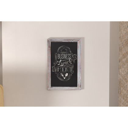 BLNK Canterbury Wall Mount Magnetic Chalkboard Sign with Eraser - Whitewashed, 11"W x 17"H