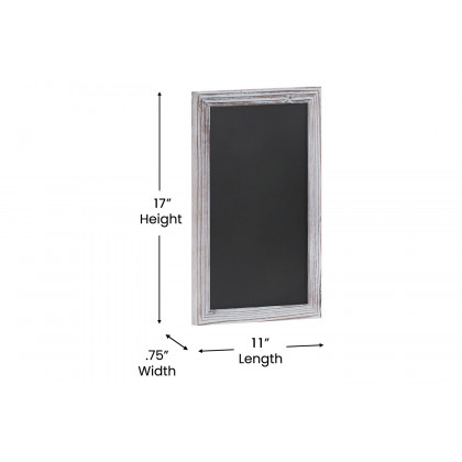 BLNK Canterbury Wall Mount Magnetic Chalkboard Sign with Eraser - Whitewashed, 11"W x 17"H