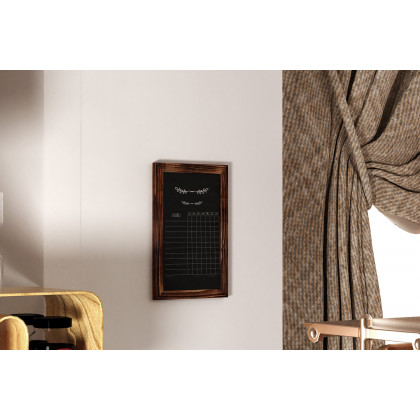 BLNK Canterbury Wall Mount Magnetic Chalkboard Sign with Eraser - Torched Wood, 11"W x 17"H