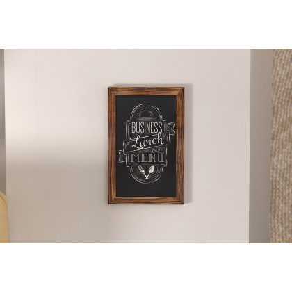 BLNK Canterbury Wall Mount Magnetic Chalkboard Sign with Eraser - Torched Wood, 11"W x 17"H