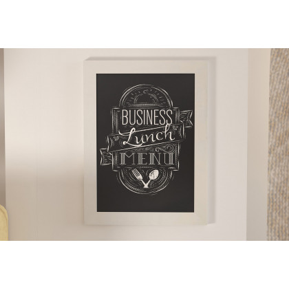 BLNK Canterbury Wall Mount Magnetic Chalkboard Sign with Eraser - White, 18"W x 24"H