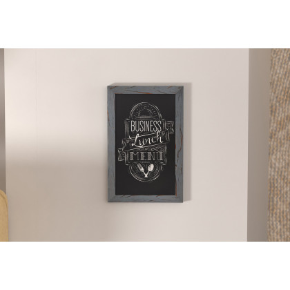 BLNK Canterbury Wall Mount Magnetic Chalkboard Sign with Eraser - Rustic Gray, 11"W x 17"H