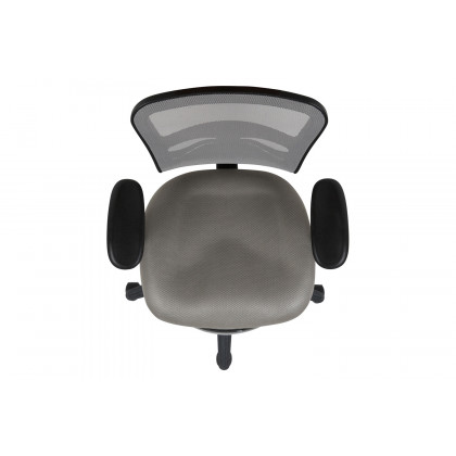 BLNK Tyler Mid-Back Mesh Ergonomic Drafting Chair with Adjustable Chrome Foot Ring, Adjustable Arms and Black Frame - Light Gray