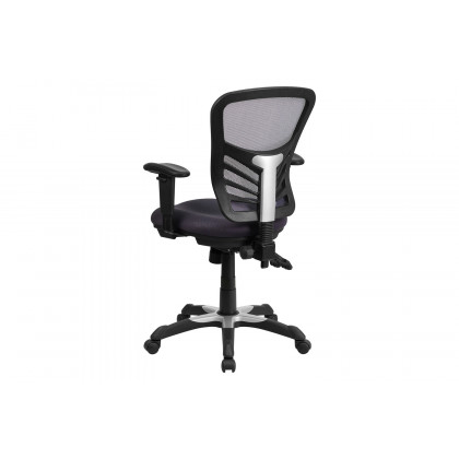 BLNK Nicholas Mid-Back Mesh Multifunction Executive Swivel Ergonomic Office Chair with Adjustable Arms - Dark Gray