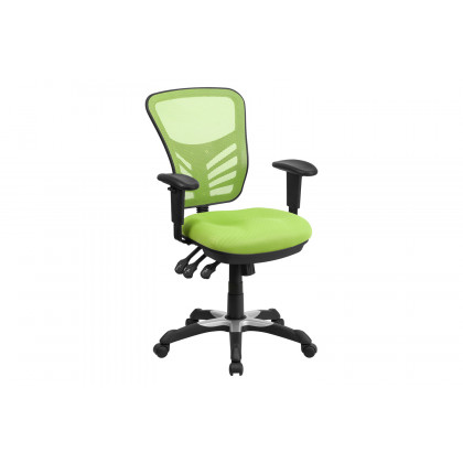 BLNK Nicholas Mid-Back Mesh Multifunction Executive Swivel Ergonomic Office Chair with Adjustable Arms - Green