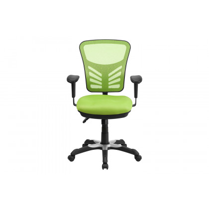 BLNK Nicholas Mid-Back Mesh Multifunction Executive Swivel Ergonomic Office Chair with Adjustable Arms - Green