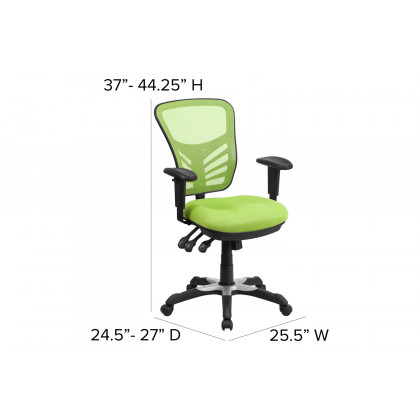 BLNK Nicholas Mid-Back Mesh Multifunction Executive Swivel Ergonomic Office Chair with Adjustable Arms - Green