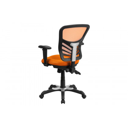 BLNK Nicholas Mid-Back Mesh Multifunction Executive Swivel Ergonomic Office Chair with Adjustable Arms - Orange