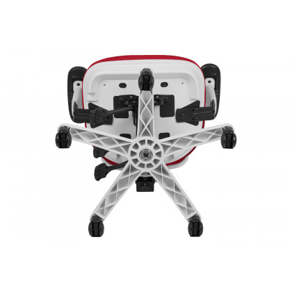 BLNK Nicholas Mid-Back Mesh Multifunction Executive Swivel Ergonomic Office Chair with Adjustable Arms and White Frame - Red