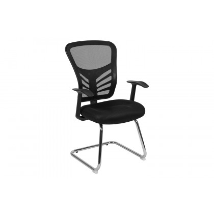 BLNK - Steve Mesh Side Reception Chair with Chrome Sled Base