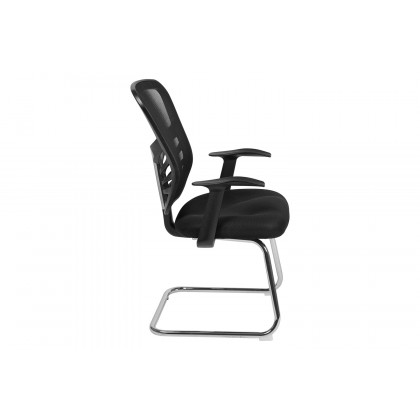 BLNK - Steve Mesh Side Reception Chair with Chrome Sled Base