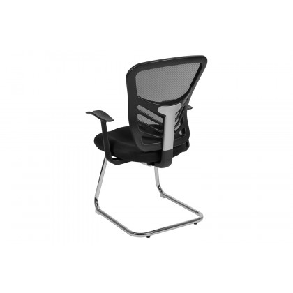 BLNK - Steve Mesh Side Reception Chair with Chrome Sled Base