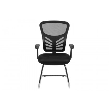 BLNK - Steve Mesh Side Reception Chair with Chrome Sled Base