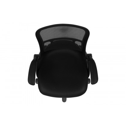 BLNK Porter High-Back Mesh Ergonomic Swivel Office Chair with Black Frame and Flip-up Arms - Black