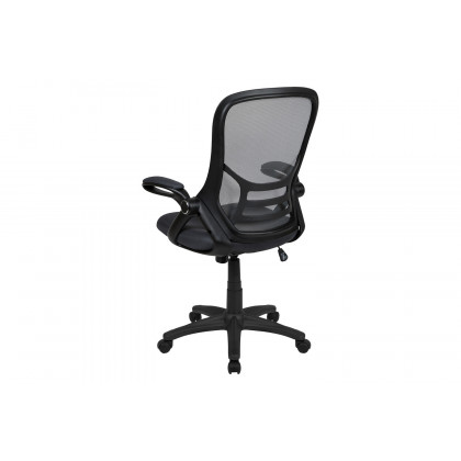 BLNK Porter High-Back Mesh Ergonomic Swivel Office Chair with Black Frame and Flip-up Arms - Dark Gray
