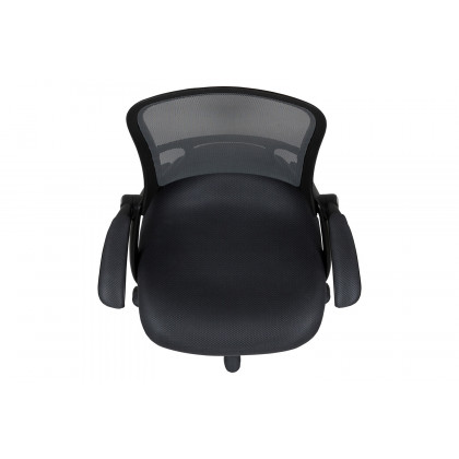 BLNK Porter High-Back Mesh Ergonomic Swivel Office Chair with Black Frame and Flip-up Arms - Dark Gray