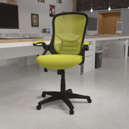 BLNK - Porter High-Back Mesh Ergonomic Swivel Office Chair with Black Frame and Flip-up Arms
