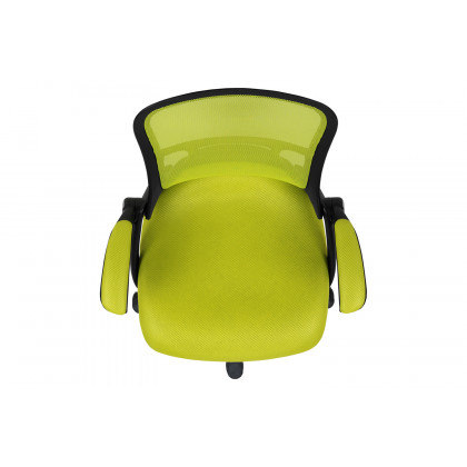 BLNK Porter High-Back Mesh Ergonomic Swivel Office Chair with Black Frame and Flip-up Arms - Green