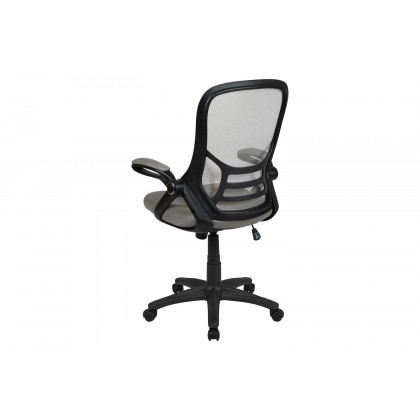 BLNK Porter High-Back Mesh Ergonomic Swivel Office Chair with Black Frame and Flip-up Arms - Light Gray