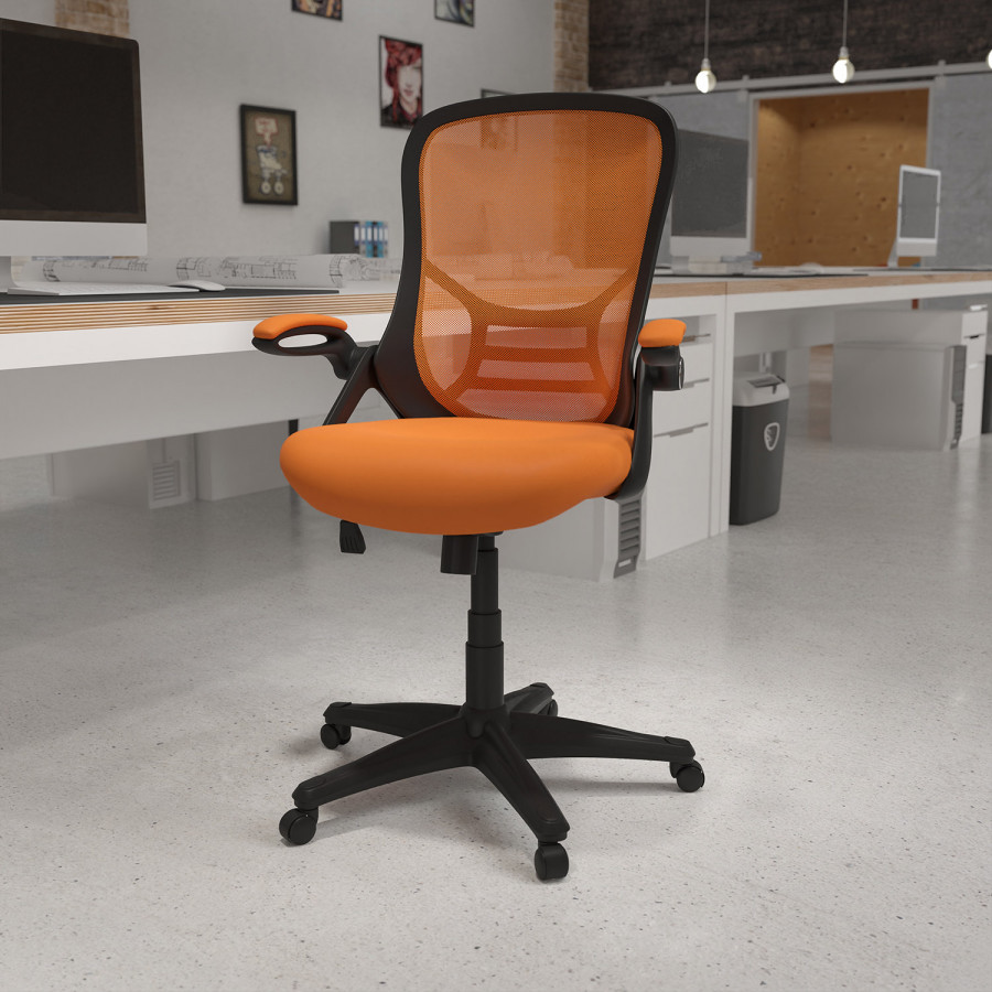 BLNK - Porter High-Back Mesh Ergonomic Swivel Office Chair with Black Frame and Flip-up Arms