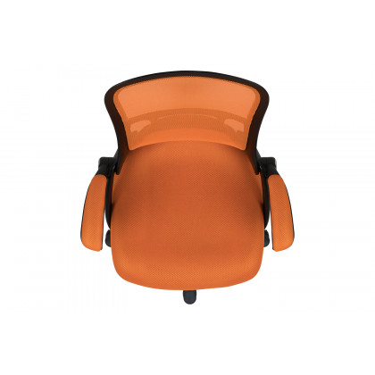 BLNK Porter High-Back Mesh Ergonomic Swivel Office Chair with Black Frame and Flip-up Arms - Orange
