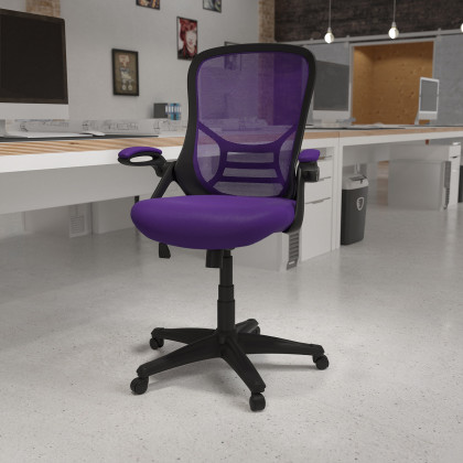BLNK - Porter High-Back Mesh Ergonomic Swivel Office Chair with Black Frame and Flip-up Arms