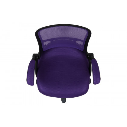 BLNK Porter High-Back Mesh Ergonomic Swivel Office Chair with Black Frame and Flip-up Arms - Purple