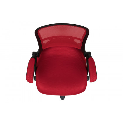 BLNK Porter High-Back Mesh Ergonomic Swivel Office Chair with Black Frame and Flip-up Arms - Red