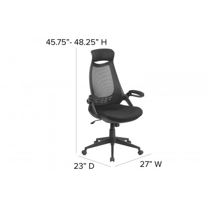 BLNK - Ivan High-Back Mesh Executive Swivel Office Chair with Flip-Up Arms