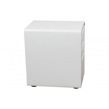 BLNK Wren Ergonomic 3-Drawer Mobile Locking Filing Cabinet with Anti-Tilt Mechanism and Letter-Legal Drawer - White/Charcoal