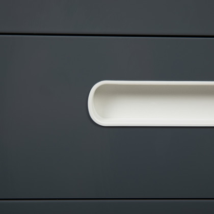 BLNK Wren Ergonomic 3-Drawer Mobile Locking Filing Cabinet with Anti-Tilt Mechanism and Letter-Legal Drawer - White/Charcoal