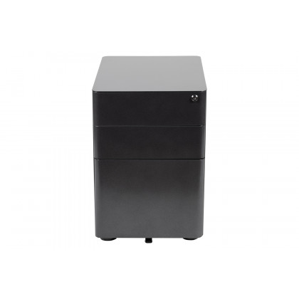 BLNK Warner 3-Drawer Mobile Locking Filing Cabinet with Anti-Tilt Mechanism and Letter-Legal Drawer - Black
