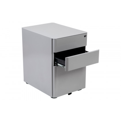 BLNK Warner 3-Drawer Mobile Locking Filing Cabinet with Anti-Tilt Mechanism and Letter-Legal Drawer - Gray