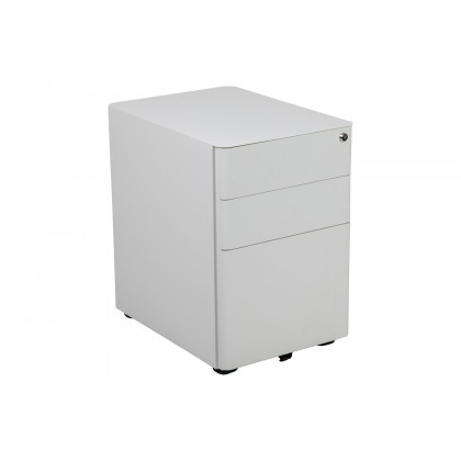 BLNK Warner 3-Drawer Mobile Locking Filing Cabinet with Anti-Tilt Mechanism and Letter-Legal Drawer - White