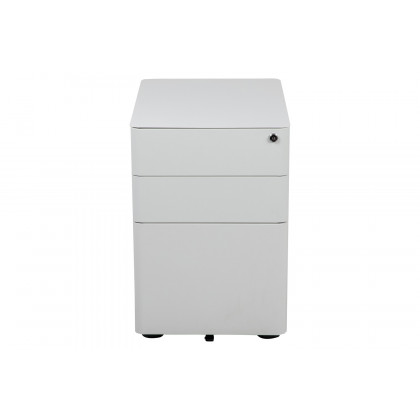 BLNK Warner 3-Drawer Mobile Locking Filing Cabinet with Anti-Tilt Mechanism and Letter-Legal Drawer - White