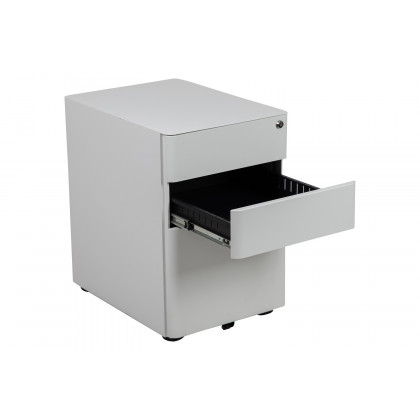 BLNK Warner 3-Drawer Mobile Locking Filing Cabinet with Anti-Tilt Mechanism and Letter-Legal Drawer - White