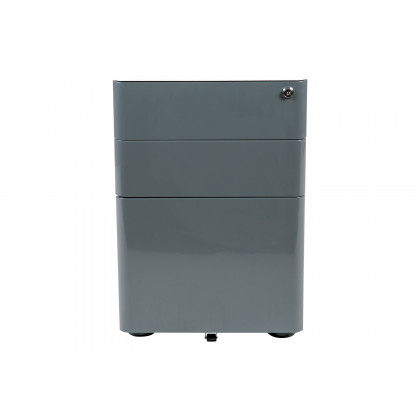 BLNK Warner 3-Drawer Mobile Locking Filing Cabinet with Anti-Tilt Mechanism and Letter-Legal Drawer - White/Charcoal