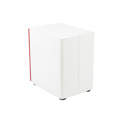 BLNK Warner 3-Drawer Mobile Locking Filing Cabinet with Anti-Tilt Mechanism and Letter-Legal Drawer - White/Red