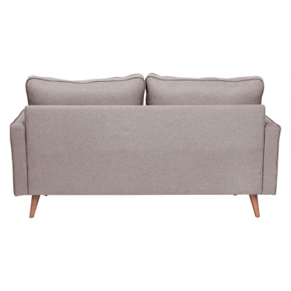 BLNK Hudson Mid-Century Modern Loveseat Sofa with Tufted Faux Linen Upholstery and Solid Wood Legs - Light Gray